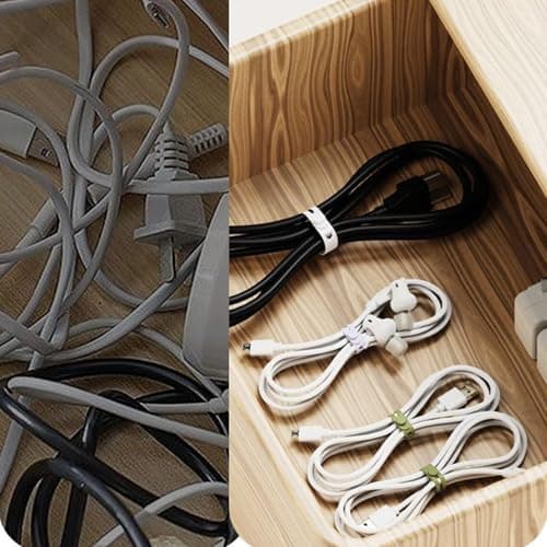 Silicone Cable Ties 20 Pack Fastening Bands for Cord Organization — view 6