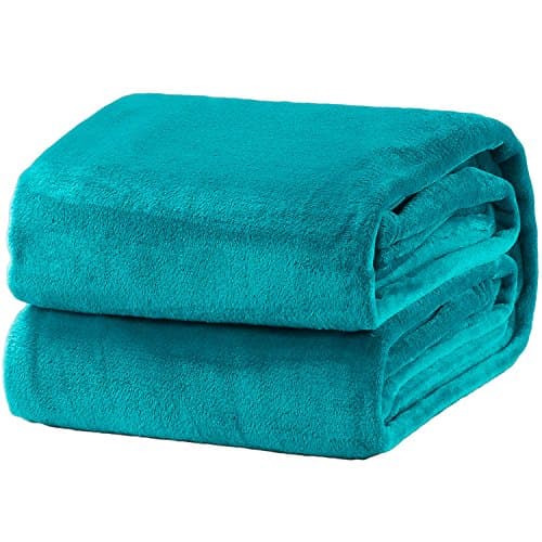Bedsure Fleece Throw Blanket for Bed - Flannel Fleece, Teal, 150x200 cm