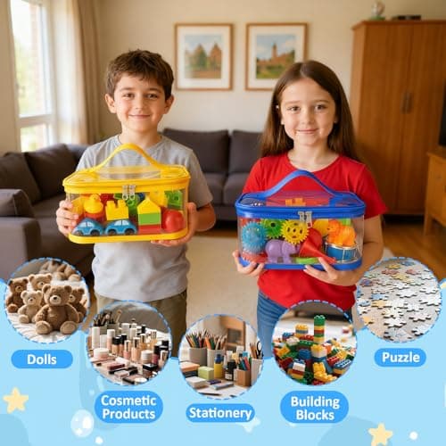 4 Pcs Toy Storage Bags Travel Toiletry Bags 9.4x6.7x5.1 Inch Cosmetic Bag — view 4