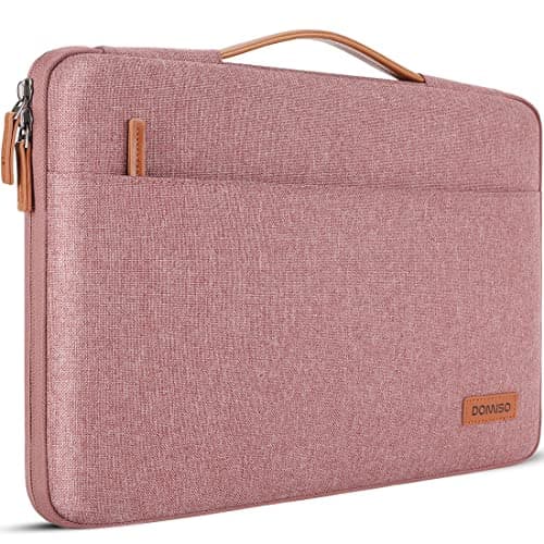 DOMISO 13.3 inch Laptop Case Sleeve Protective Cover Compatible with 14 inch MacBook Pro M4 M3 M2/MacBook Pro Max,13-13.3 inch Dell,Lenovo, HP,Waterproof Computer Cases Bag with Handle,Pink