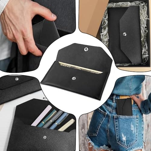 Yiranfuyao PU Leather Cash Envelope Wallet, Waterproof Reusable Money Saving Wallet Organizer Pouch for Cash UK Travel Budgeting Wedding Birthday Graduation Holidays — view 6