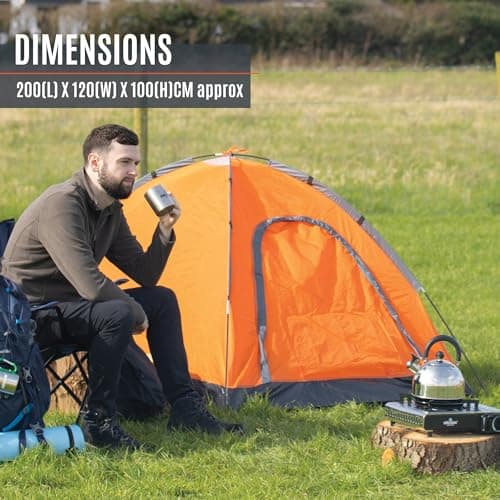 Milestone Camping 18829 Dome Tent/Sleeps 1 Person/Water Resistant/Portable Carry Bag Included/Double Zipper Door & Mesh Window / 100cm x 120cm x 200cm — view 4