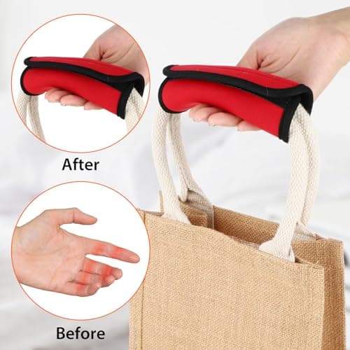 Yolev 2 Pack Luggage Handle Wraps, Red, Soft Neoprene, Universal Fit, 5.9*5.7*0.12inch — view 3