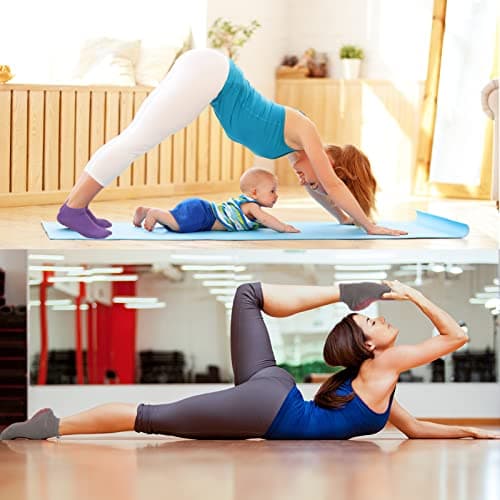 Dacitiery 4 Pairs Pilates Socks Non Slip Yoga Socks for Women 4-7(color2) — view 2