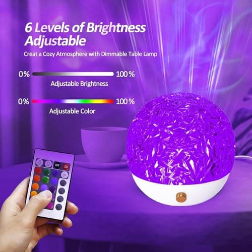 ZuzongBaoYou 16 Colour LED Ripple Projector Lamp with Remote Control, Dimmable Ambient Mood Light, 360° Wave Effect Night Light for Bedroom, Living Room, Parties & Home Décor — view 3