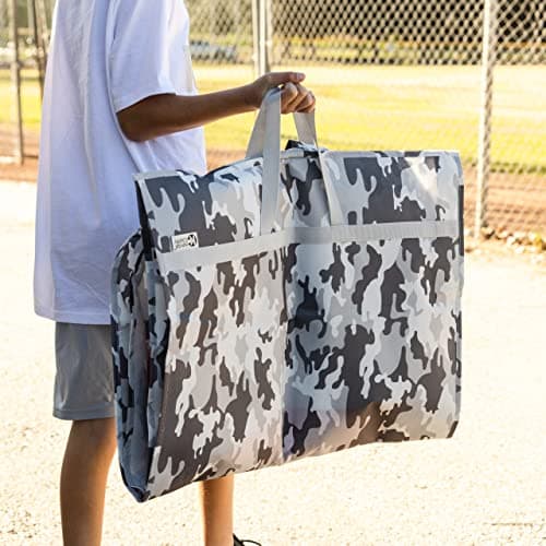 Waterproof Hanging Garment Bag 40 inch Clothes Bag with Gusset, 5 Pockets & Side Zip for Dance Costumes, Sports, Skating, Theatre, Beauty Pageants & More by Kendall Country, Camo Grey — view 5