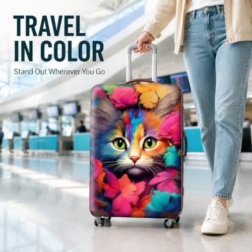 Elastic Luggage Cover, Protector Washable Suitcase Cover, High Elastic Spandex, Luggage Protector, Trolley Case covers, Dustproof Scratchproof Suitcase Protector for 18-21 Inches(S) — view 3