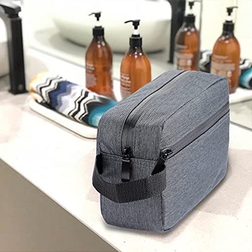 Toiletry Bag for Men, Etercycle Portable Travel Wash Bag, Waterproof Toiletries Cosmetic Organizer Bag, Gym Shaving Shower Bathroom Bag, Dopp Kit Make Up Bag with Handle (Grey) — view 6
