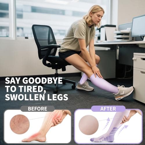 CAMBIVO Compression Socks 3 Pairs for Men & Women, 20-30 mmHg Flight Socks — view 5