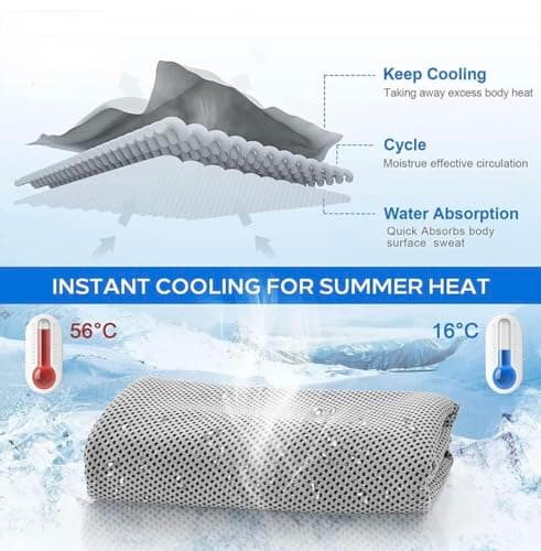 SunBuddy Cooling Towel for Sports – Instant Cooling, Quick Dry, Lightweight Microfibre Towel for Gym, Running, Hiking, Camping, Travel, Fitness & Outdoors (Grey) — view 6