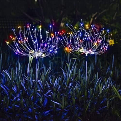 STOREX 90 LEDs Starburst Solar Powered Stake Lights Bright Multicolor LEDs Decor for Outdoor Lawn Valentines Day Pack of 2 — view 3