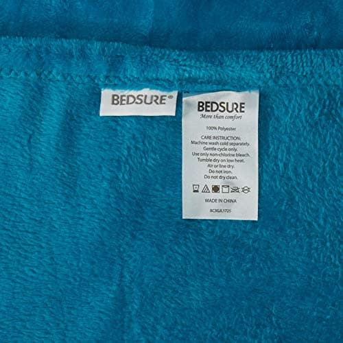 Bedsure Fleece Throw Blanket for Bed - Flannel Fleece, Teal, 150x200 cm — view 5