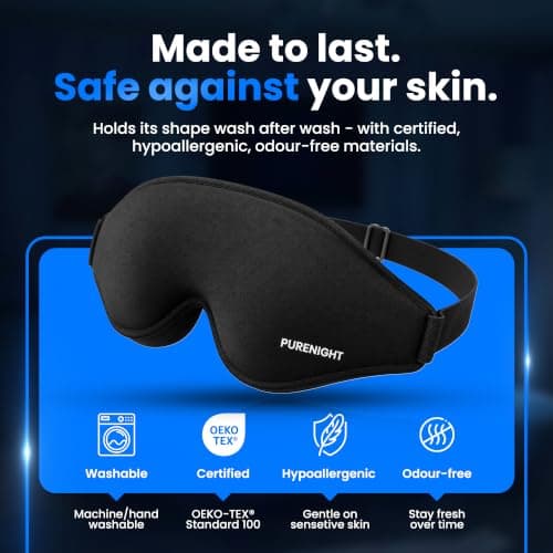 PURENIGHT 3D Contoured Blackout Sleep Mask for Side & Stomach Sleepers — view 6
