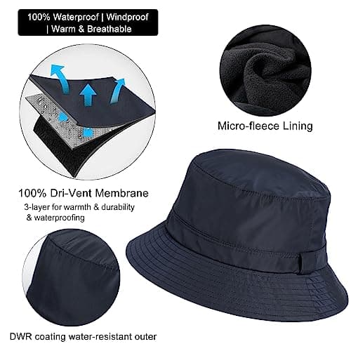 Comhats Waterproof Winter Rain Hat for Men Women Fishing 94560 L/XL — view 5