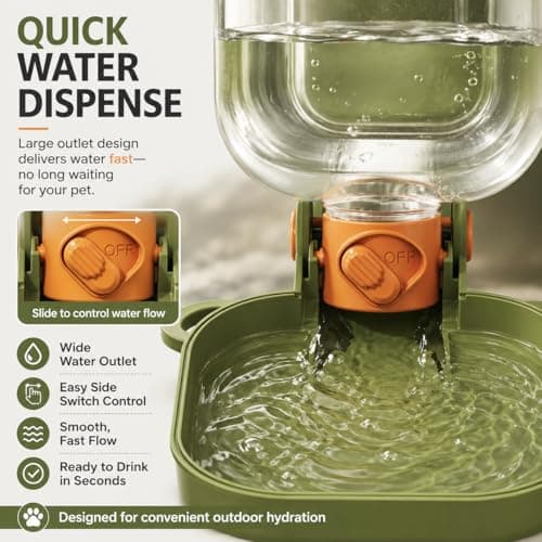 Green 2-in-1 Dog Portable Water Bottle And Bowl, Leak-Proof Travel Dog Water Bottle With Foldable Silicone Dispenser, Essential Dog Walking Water Bottle For Outdoor Hikes And Trips — view 4