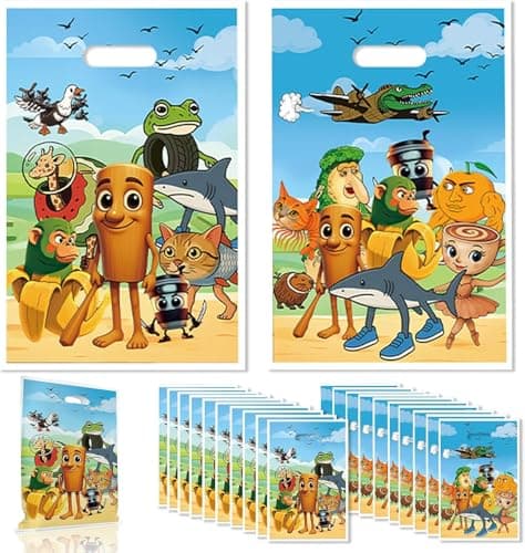 Nymora Italian Brainrot Cartoon Animal Party Favor Bags, 20 Pack Gift Bags for Birthday Celebrations