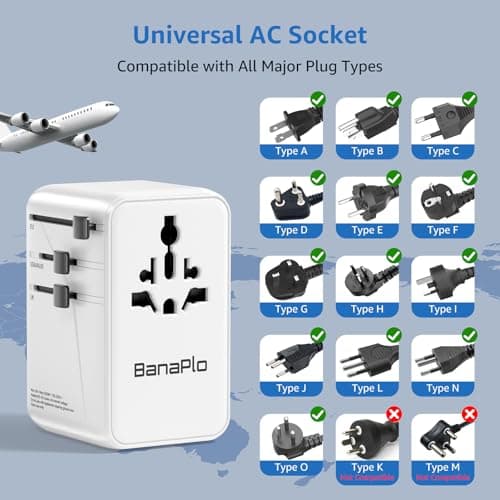 Universal Travel Adapter with 100W PD Fast Charging, Worldwide Travel Plug Adapter with 2 USB-C PD and 2 USB-A Ports QC, International Travel Adaptor for UK US EU AUS, Travel Charger for Laptop — view 5