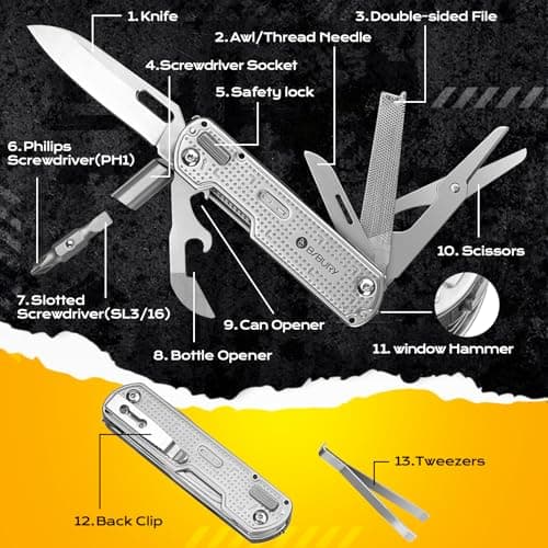 BIBURY Multitools, EDC Pocket Tool, Mini Multi Tool Gifts for Men BI2056 — view 5