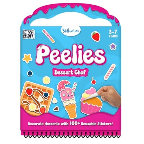 Skillmatics Peelies – Dessert Chef, Reusable Sticker Activity Book for Kids