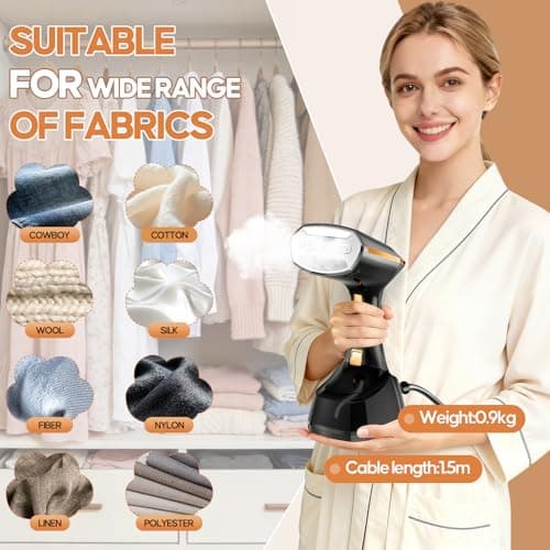 PKBD Clothes Steamer Handheld for Travel/Home/Office,Black — view 2