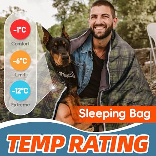 MEREZA Sleeping Bags XL for Mens Large Wide Sleeping Bag for Camping Big and Tall Sleeping Bags for Women Adults Warm with Compression Sack Cold Weather & Warm — view 3
