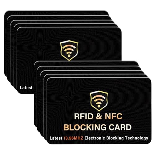 SAITECH IT RFID Blocking Card, 10 Pack Premium Contactless NFC Debit Credit Cards Passport Shield Protector Blocker Set for Men & Women, Smart Slim Design Perfect for Wallet/Purse - Black