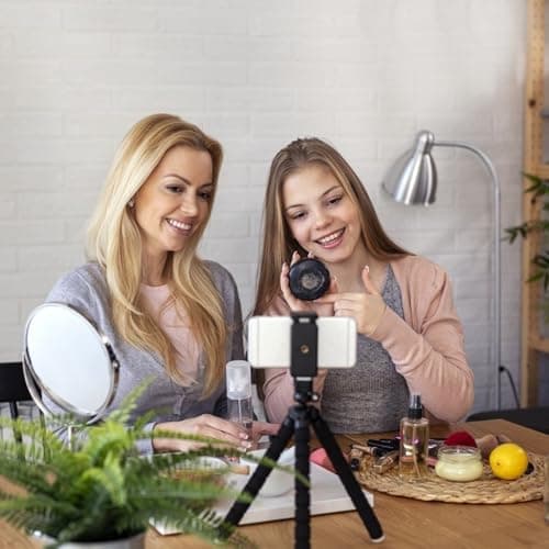 Zerodeko Foldable Tabletop Tripod Anti-slip Design with 1/4 Inch Screw 2pcs Abs and Rubber Material for Cameras and Projectors for Streaming and Recording — view 4