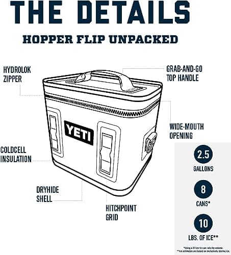 YETI Hopper Flip 8 Cool Bag, Navy — view 3