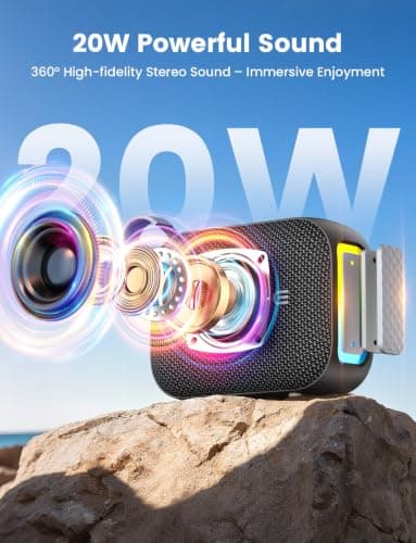 Portable Bluetooth Speaker 20W, IPX7 Waterproof with Deep Bass & TWS — view 3