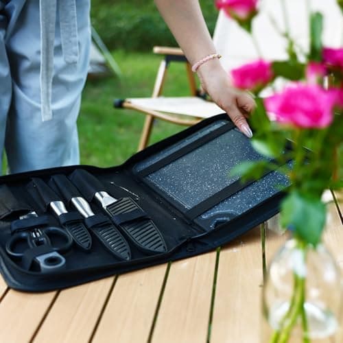 hecef Portable Kitchen Knife Set - Knife Bag & Cutting Board Kit — view 5