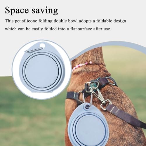 Dog Water Bowl, Portable Food Bowl, Puppies Kittens, Pet Supplies, Foldable Feeder Dish, Lightweight Compact Travel Pets Bowls for Small Dogs and Cats, 11.81 x 5.28 x 1.97 Inches — view 4