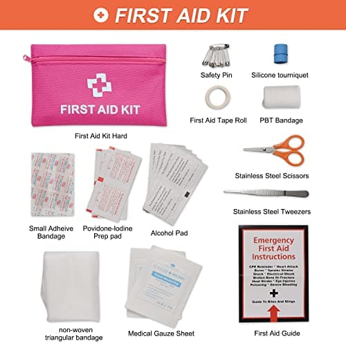 THINKWORK Car Breakdown Emergency Kit, Pink Roadside Safety Kit for Drivers — view 4