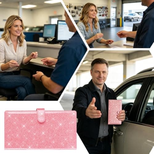 Car Insurance Holder, PU Glove Box Document Organizer, Registration Holder, — view 4