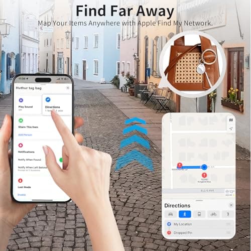 QCOQ® Air Tracker Tags-4 Pack White, Smart Bluetooth Tags Compatible with Apple Find My (iOS Only), Item Locator with Keychain/Lanyard for Keys/Luggages/Wallets/Suitcases, Up to 100dB — view 4