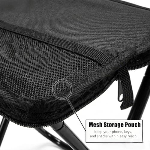 C hello cloud Ultra-Lightweight Folding Camping Chair with Storage Pocket, 7075 Aluminum, Supports 100kg, Portable Compact Foldable Chair with Carry Bag for Hiking, Festivals, Fishing,Black — view 4