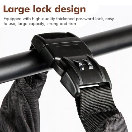 BOROCO Motorcycle Helmet Bag, Waterproof Motorbike Helmet Storage Bag with Combination Lock, Anti-Theft 30L Large Oxford Travel Carrier for Riding Gear & Sports (67x54cm) — view 4