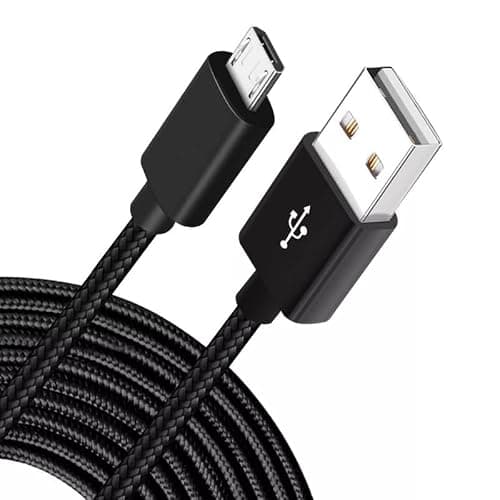 iTechCover Braided USB Cable Charging Cord/Charger Power Lead Wire Compatible with Doro 7030 Senior/Black / (1m / 3.3ft) — view 5