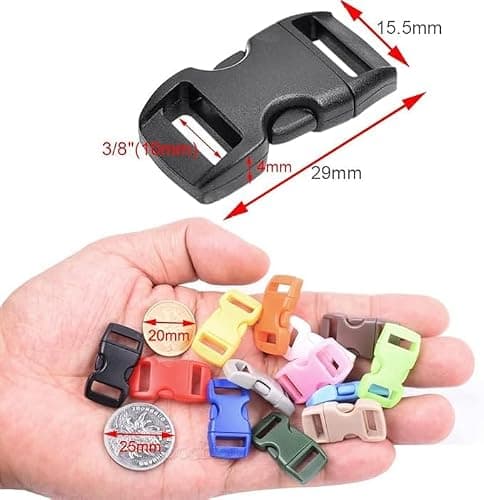 VISSQH 50 PCS Plastic Buckles Color Side Buckle Clips Snap 10mm Side Release Buckles for DIY, luggage strap,Clasp Backpack Replacement Buckle — view 3