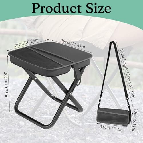 Camping Stool, Collapsible Stool 28 × 26 × 26cm Folding Stool Foldable — view 2