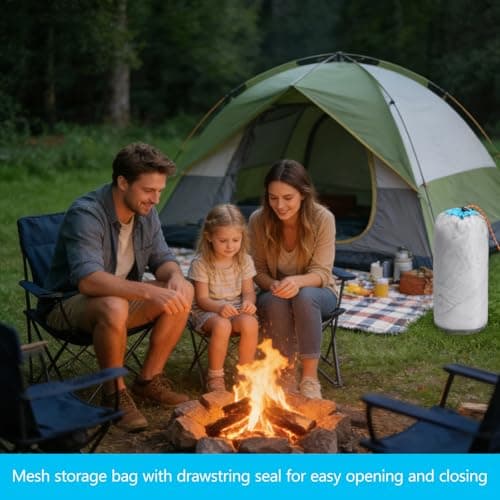 2 Pcs Stuff Storage Mesh Drawstring Bags, Ultra-light Mesh Stuff Sack Storage Bag, Durable Net Bag with Drawstring, Small Travel Stuff Sack for Camping Hiking (S - Blue 12x28cm, M - Orange 15x34cm) — view 4