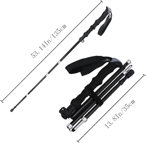 Ultralight Carbon Fibre Trekking Poles Set of 2, Lightweight Collapsible Hiking Poles with Quick Lock System – Only 200g per Pole for Backpacking & Camping — view 4