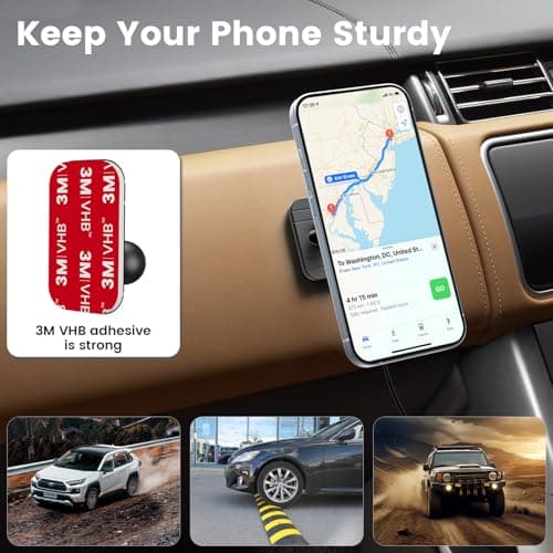 OHLPRO for MagSafe Car Mount Charger iPhone Wireless Car Charger, Stick on Dashboard Magnetic Phone Holder Mount for iPhone 17 Pro Max 16 15 14 Series, 15W Fast Charging, Aluminum Shell — view 3