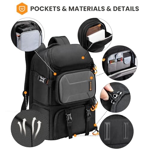 TARION Waterproof Camera Bag Backpack with Side Access 15.6" Laptop Sleeve — view 6