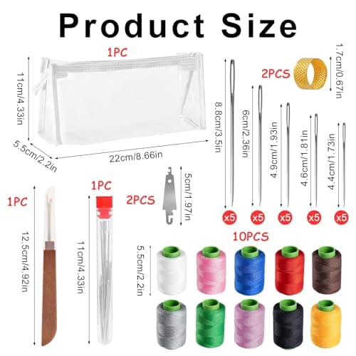 42 Pcs Sewing Kit, Stainless Steel Hand Sewing Needles, Multi-Purpose Needle Threaders, DIY Repair Craft, Easy Handling and Portability for Craft and Sewing-Making — view 2