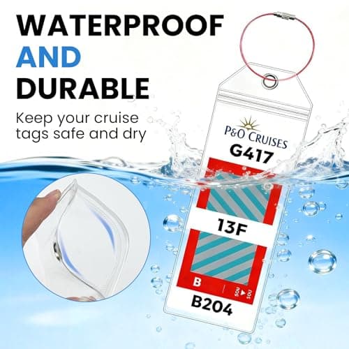 8Pcs Cruise Luggage Tag Holder, Waterproof with Steel Loops for P&O — view 5