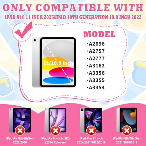 Vofolen for iPad (A16)11th/10th Generation Case Kickstand Handle Flower — view 2