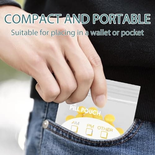 Pill Pouch Bags（Pack of 100） 3"X 2.6" 3Mil Plastic Pill Organizer Bags — view 4