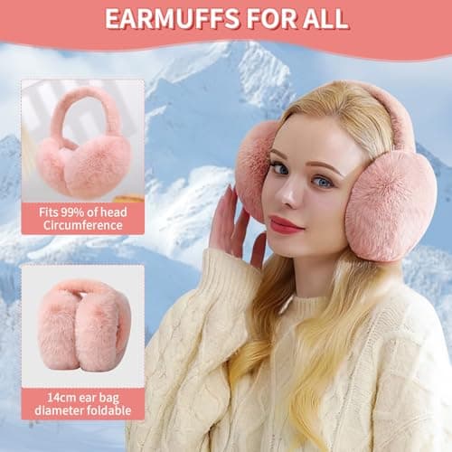 Foldable Warm Earmuffs Plush Fluffy Winter Ear muffs For Women Girls — view 4