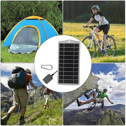 Solar Panel Charger for Phone | Portable Travel Solar Charger for Smartphones, Tablets, and USB Devices | Outdoor Mobile Solar Charger for Camping, Hiking, and Emergencies | Ideal for -the- — view 5