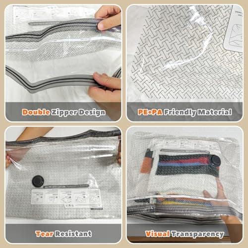 Vacuum Storage Bags, 9‑Pack Reusable Travel Vacuum Bags with Wireless Pump, 3 Sizes Space-Saving Vacuum Pack Bags for Clothes,Holiday Travel Essentials — view 6